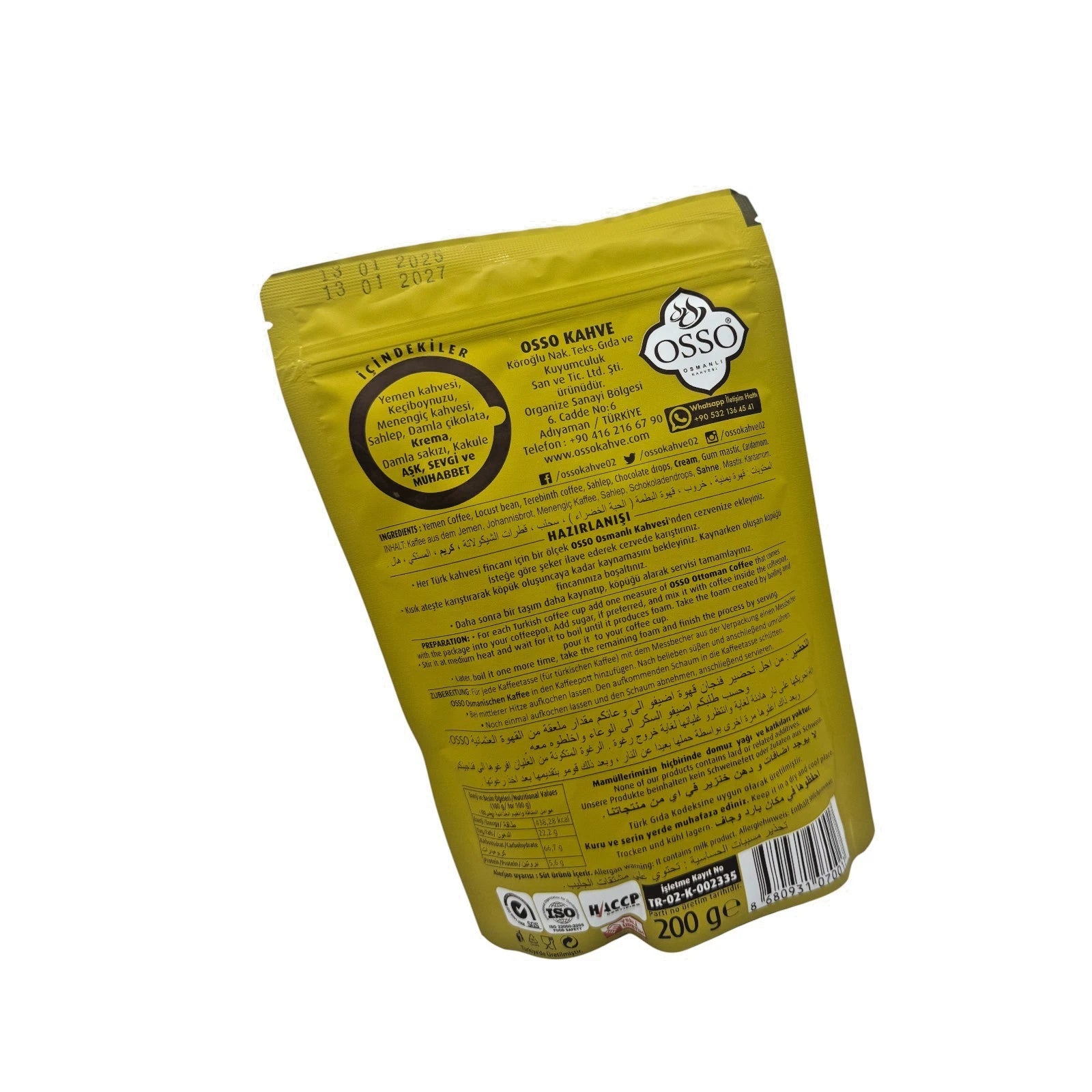 Osso Dibek Kaffee mit Mastix – Osmanische Spezialität (200 g) | Turkista