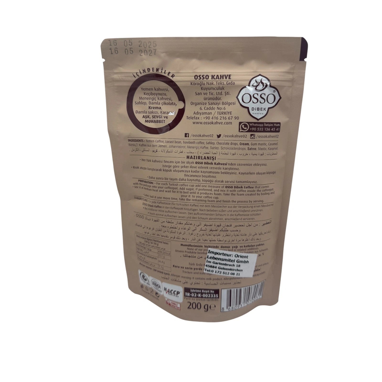 Osso Dibek Kaffee – Traditioneller Türkischer Mokka (200 g) | Turkista